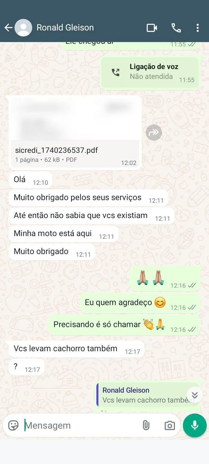 Depoimento de cliente da J&J Transportes